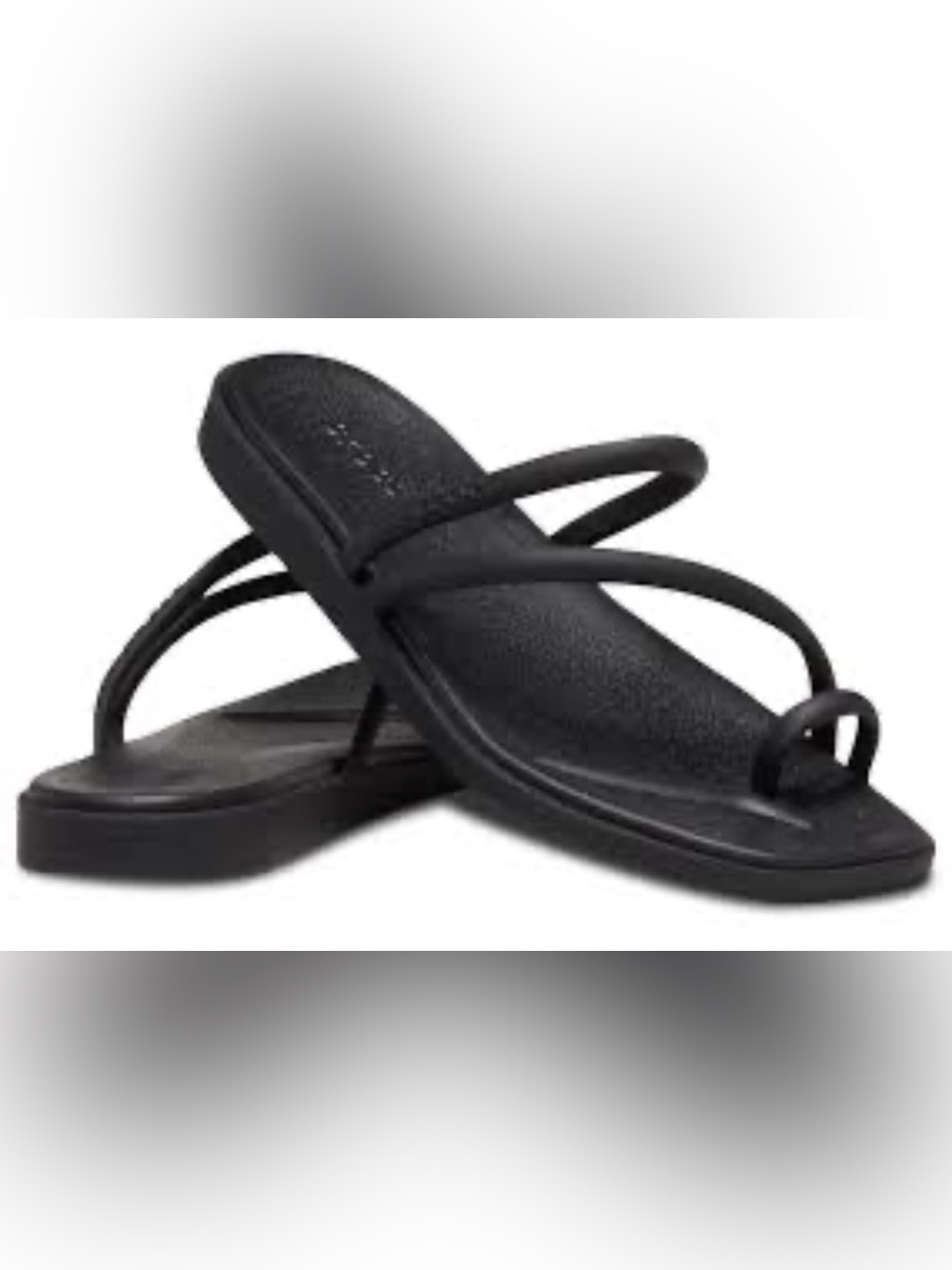 Crocs Women’s Black Minimal Strappy Toe-Loop Sandals